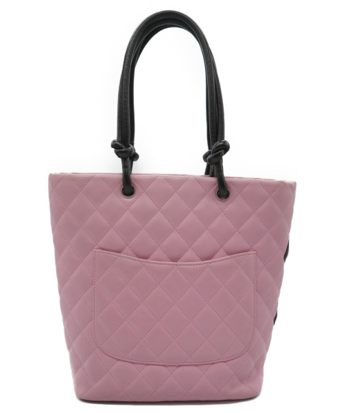 CHANEL（シャネル）CHANEL (シャネル) トートバッグ ピンク×ブラック カンボン A25169 レザー 9092354の古着・服飾アイテム