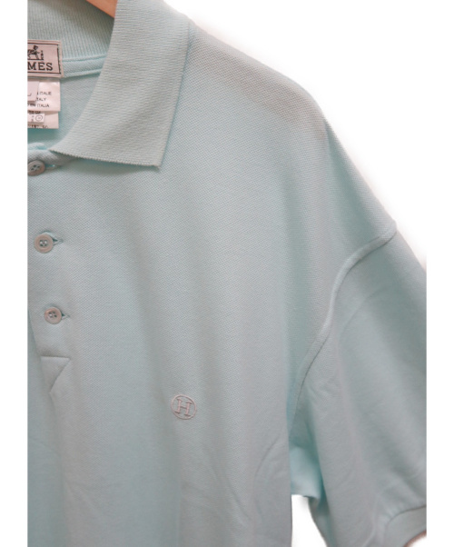 HERMES（エルメス）HERMES (エルメス) Hロゴポロシャツ スカイブルー サイズ:Lの古着・服飾アイテム