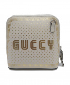 GUCCIグッチ）の古着「GUCCYプリントショルダーポーチ」｜ホワイト×ゴールド