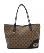 GUCCIグッチ）の古着「ダブルGトートバッグ」｜ベージュ×ブラウン
