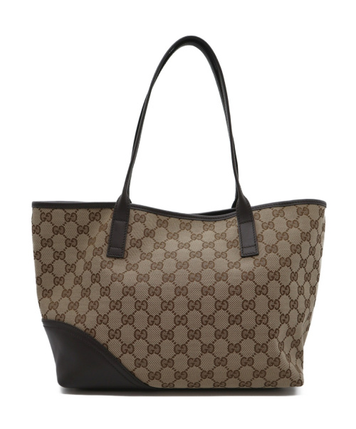 GUCCI（グッチ）GUCCI (グッチ) ダブルGトートバッグ ベージュ×ブラウン GGキャンバス 169946 000926の古着・服飾アイテム