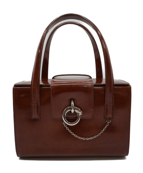 Cartier（カルティエ）Cartier (カルティエ) [OLD]ハンドバッグ ブラウン パンテールの古着・服飾アイテム