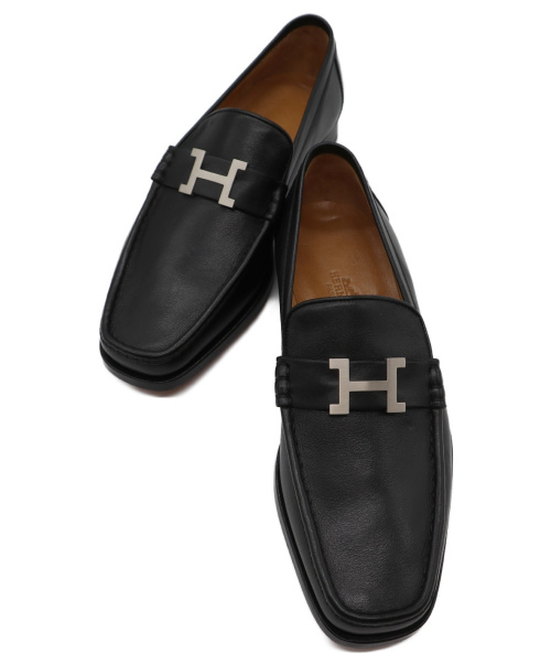 HERMES（エルメス）HERMES (エルメス) コンスタンスローファー ブラック サイズ:401/2の古着・服飾アイテム