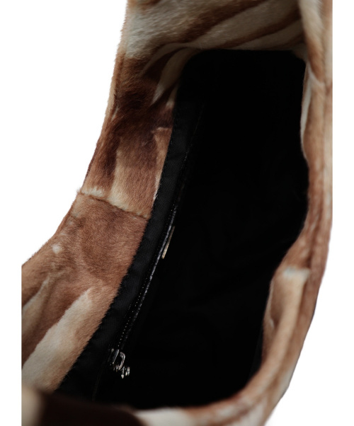FENDI（フェンディ）FENDI (フェンディ) ハラコハンドバッグ ブラウン×ホワイトの古着・服飾アイテム