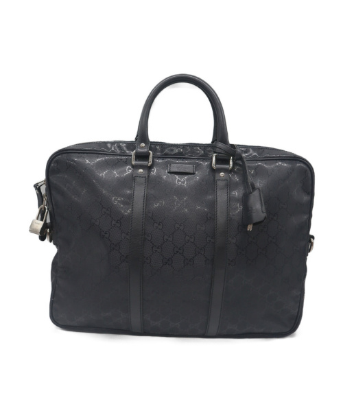 GUCCI（グッチ）GUCCI (グッチ) ブリーフバッグ ネイビー GG・インプリメ 208463 001998の古着・服飾アイテム