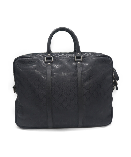 GUCCI（グッチ）GUCCI (グッチ) ブリーフバッグ ネイビー GG・インプリメ 208463 001998の古着・服飾アイテム
