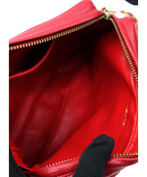 CHANEL（シャネル）CHANEL (シャネル) フラップポケットチェーンショルダーバッグ レッド マトラッセ 0908507の古着・服飾アイテム