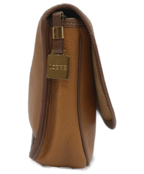 LOEWE（ロエベ）LOEWE (ロエベ) [OLD]アナグラムレザークラッチバッグ ライトブラウンの古着・服飾アイテム