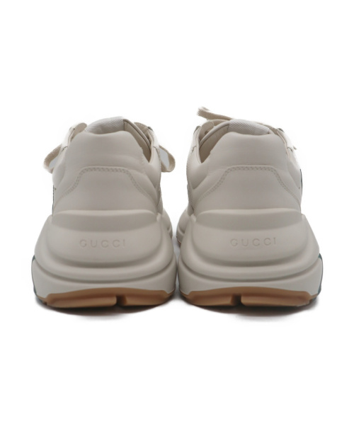GUCCI（グッチ）GUCCI (グッチ) ライトン ウェブプリントローカットレザースニーカー ホワイト サイズ:102/1 523535の古着・服飾アイテム