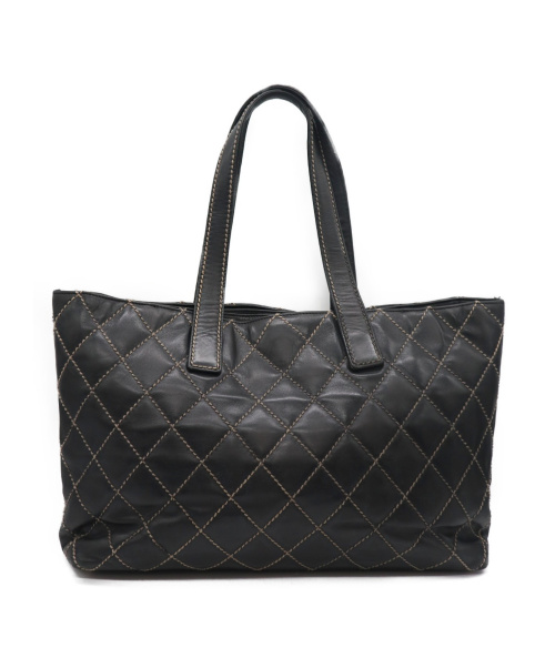 CHANEL（シャネル）CHANEL (シャネル) ワイルドステッチトートバッグ ブラック 6015700の古着・服飾アイテム