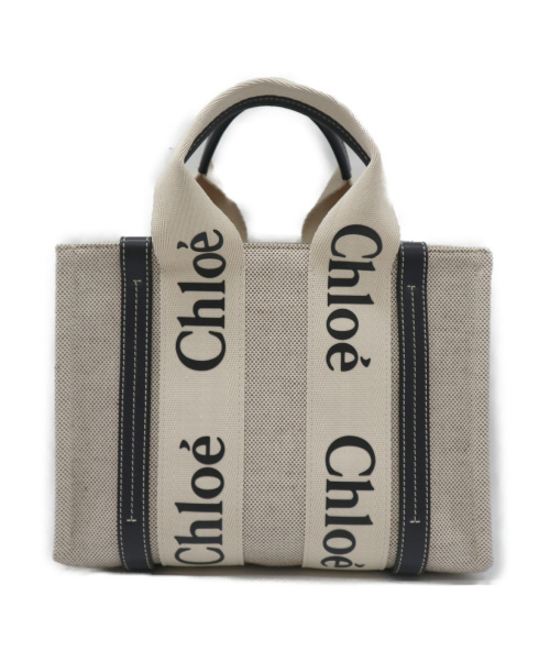 Chloe（クロエ）Chloe (クロエ) ウッディスモールトートバッグ グレー 02217505の古着・服飾アイテム
