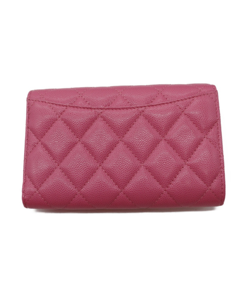 CHANEL（シャネル）CHANEL (シャネル) キャビアスキン3つ折りウォレット ショッキングピンク 29786798の古着・服飾アイテム