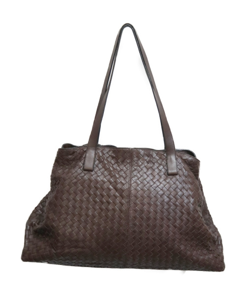 BOTTEGA VENETA（ボッテガベネタ）BOTTEGA VENETA (ボッテガベネタ) [OLD]オールドイントレチャートトートバッグ ブラウン OL00005444D017の古着・服飾アイテム