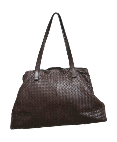 BOTTEGA VENETA（ボッテガベネタ）BOTTEGA VENETA (ボッテガベネタ) [OLD]オールドイントレチャートトートバッグ ブラウン OL00005444D017の古着・服飾アイテム