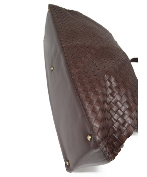 BOTTEGA VENETA（ボッテガベネタ）BOTTEGA VENETA (ボッテガベネタ) [OLD]オールドイントレチャートトートバッグ ブラウン OL00005444D017の古着・服飾アイテム