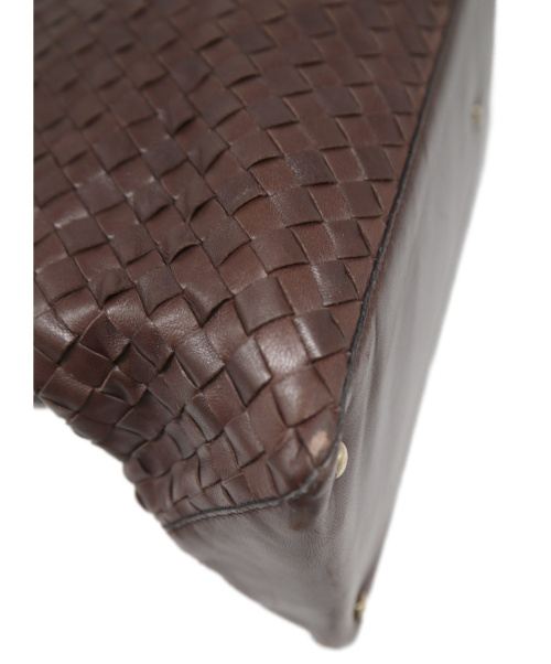 BOTTEGA VENETA（ボッテガベネタ）BOTTEGA VENETA (ボッテガベネタ) [OLD]オールドイントレチャートトートバッグ ブラウン OL00005444D017の古着・服飾アイテム