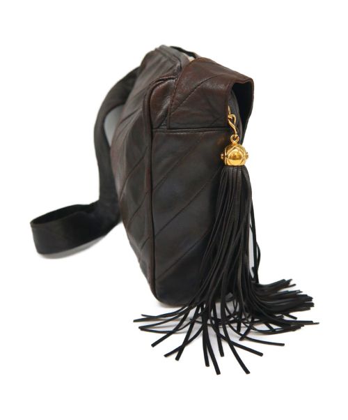 CHANEL（シャネル）CHANEL (シャネル) 90'sヴィンテージマトラッセタッセルショルダーバッグ ブラック マトラッセ 3485994の古着・服飾アイテム