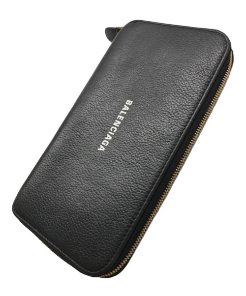 BALENCIAGA（バレンシアガ）BALENCIAGA (バレンシアガ) ラウンドジップウォレット ブラックの古着・服飾アイテム