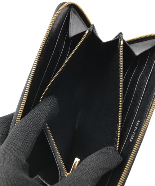 BALENCIAGA（バレンシアガ）BALENCIAGA (バレンシアガ) ラウンドジップウォレット ブラックの古着・服飾アイテム