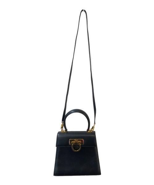 Salvatore Ferragamo（サルヴァトーレ フェラガモ）Salvatore Ferragamo (サルヴァトーレ フェラガモ) ガンチーニ2WAYバッグ ネイビーの古着・服飾アイテム