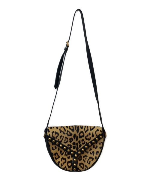 Saint Laurent Paris（サンローランパリ）Saint Laurent Paris (サンローランパリ) Y Studs Unborn Calf Leather Crossbody Bag ブラック×ベージュの古着・服飾アイテム