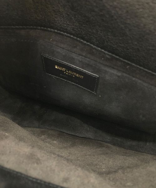 Saint Laurent Paris（サンローランパリ）Saint Laurent Paris (サンローランパリ) Y Studs Unborn Calf Leather Crossbody Bag ブラック×ベージュの古着・服飾アイテム