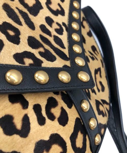 Saint Laurent Paris（サンローランパリ）Saint Laurent Paris (サンローランパリ) Y Studs Unborn Calf Leather Crossbody Bag ブラック×ベージュの古着・服飾アイテム