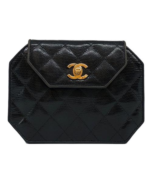 CHANEL（シャネル）CHANEL (シャネル) オクタゴン チェーンショルダーバッグ リザード ブラックの古着・服飾アイテム