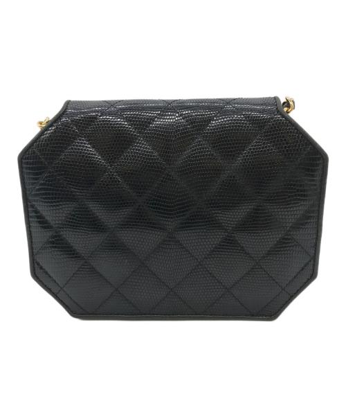 CHANEL（シャネル）CHANEL (シャネル) オクタゴン チェーンショルダーバッグ リザード ブラックの古着・服飾アイテム