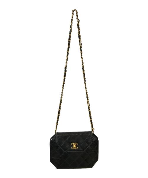 CHANEL（シャネル）CHANEL (シャネル) オクタゴン チェーンショルダーバッグ リザード ブラックの古着・服飾アイテム