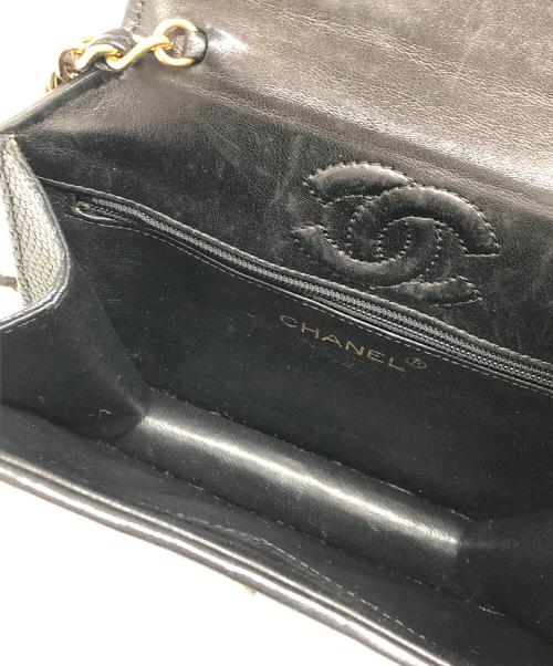 CHANEL（シャネル）CHANEL (シャネル) オクタゴン チェーンショルダーバッグ リザード ブラックの古着・服飾アイテム