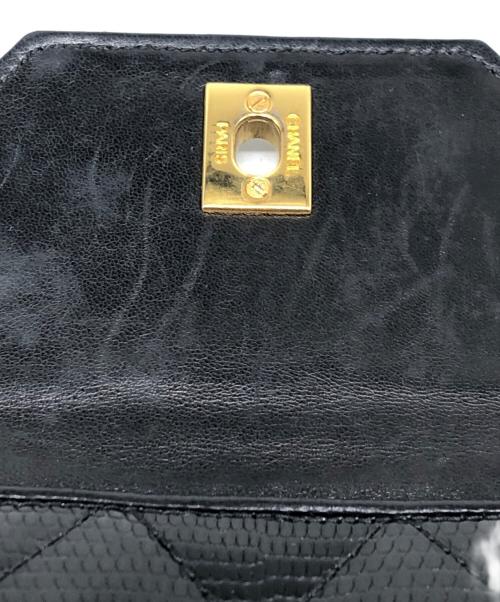 CHANEL（シャネル）CHANEL (シャネル) オクタゴン チェーンショルダーバッグ リザード ブラックの古着・服飾アイテム