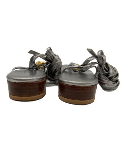 CHANEL（シャネル）CHANEL (シャネル) ココマークレースアップサンダル シルバー サイズ:SIZE 23cmの古着・服飾アイテム