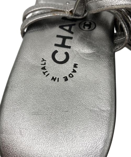CHANEL（シャネル）CHANEL (シャネル) ココマークレースアップサンダル シルバー サイズ:SIZE 23cmの古着・服飾アイテム