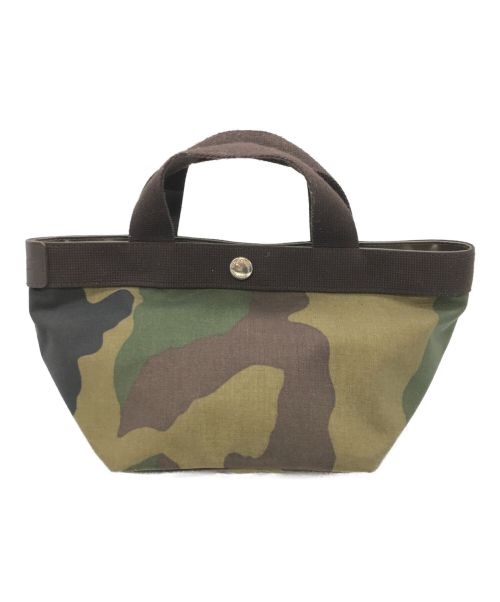 Herve Chapelier（エルベシャプリエ）Herve Chapelier (エルベシャプリエ) ミニ舟形ハンドバッグ カーキの古着・服飾アイテム