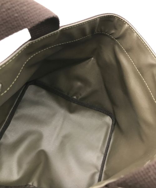 Herve Chapelier（エルベシャプリエ）Herve Chapelier (エルベシャプリエ) ミニ舟形ハンドバッグ カーキの古着・服飾アイテム