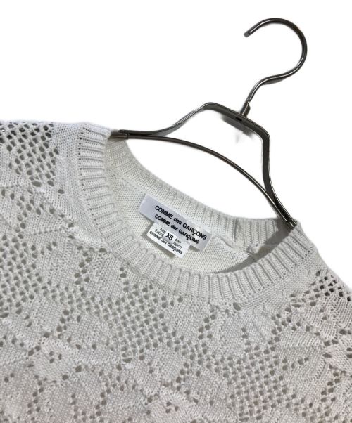 COMME des GARCONS（コムデギャルソン）COMME des GARCONS (コムデギャルソン) フラワー吊り網ニット ホワイト サイズ:XSの古着・服飾アイテム