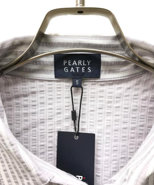 PEARLY GATES（パーリーゲイツ）PEARLY GATES (パーリーゲイツ) TEXBRID ハイゲージサッカー 半袖プルオーバー グレー サイズ:5の古着・服飾アイテム