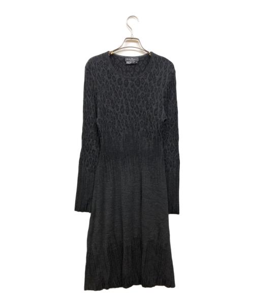 Salvatore Ferragamo（サルヴァトーレ フェラガモ）Salvatore Ferragamo (サルヴァトーレ フェラガモ) ジャガードニットワンピース グレー サイズ:Mの古着・服飾アイテム