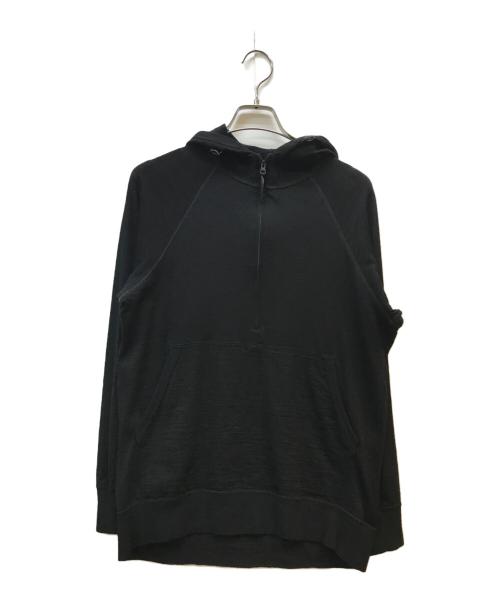 山と道（ヤマトミチ）山と道 (ヤマトミチ) メリノハーフジップパーカー ブラック サイズ:Mの古着・服飾アイテム