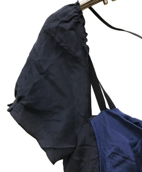 MIU MIU（ミュウミュウ）MIU MIU (ミュウミュウ) アーカイブシルクパフスリーブチュニック ネイビー サイズ:42の古着・服飾アイテム