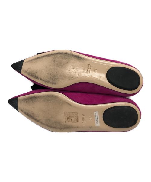 GUCCI（グッチ）GUCCI (グッチ) BEEモチーフスウェードパンプス パープル サイズ:23㎝の古着・服飾アイテム