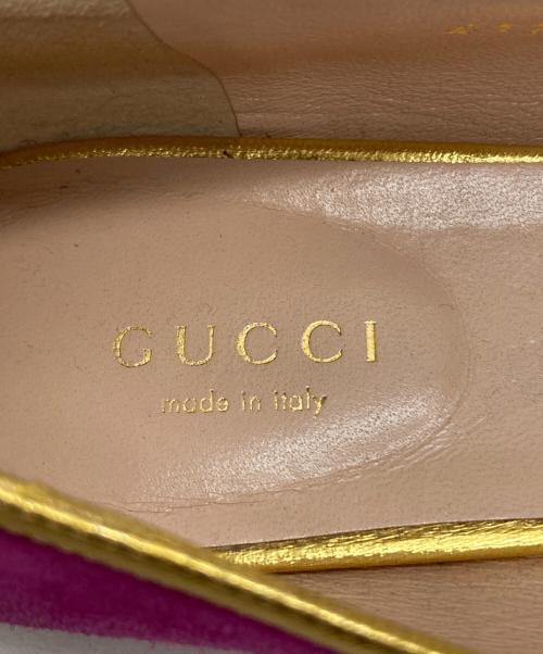 GUCCI（グッチ）GUCCI (グッチ) BEEモチーフスウェードパンプス パープル サイズ:23㎝の古着・服飾アイテム