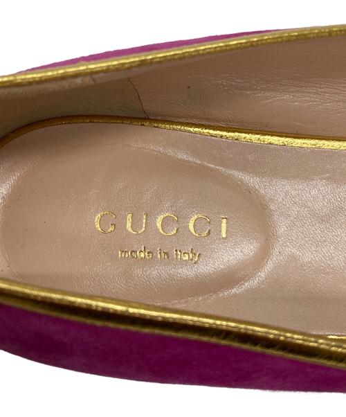 GUCCI（グッチ）GUCCI (グッチ) BEEモチーフスウェードパンプス パープル サイズ:23㎝の古着・服飾アイテム