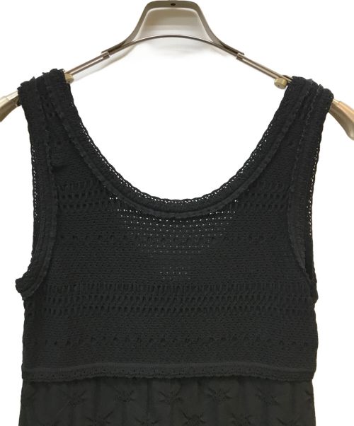 CHANEL（シャネル）CHANEL (シャネル) クロシェニットワンピース ブラック サイズ:42の古着・服飾アイテム