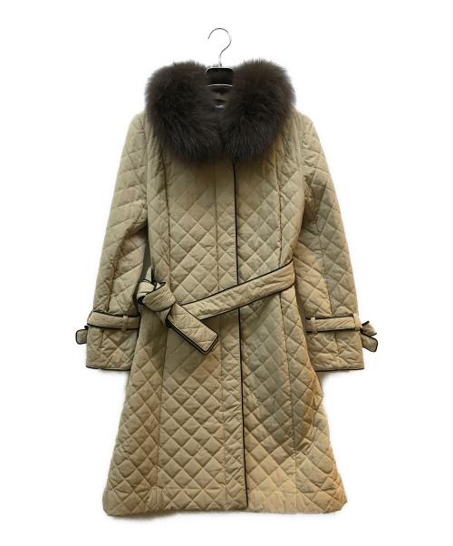 M'S GRACY（エムズグレイシー）M'S GRACY (エムズグレイシー) ファー付キルティングコート ベージュ サイズ:40の古着・服飾アイテム