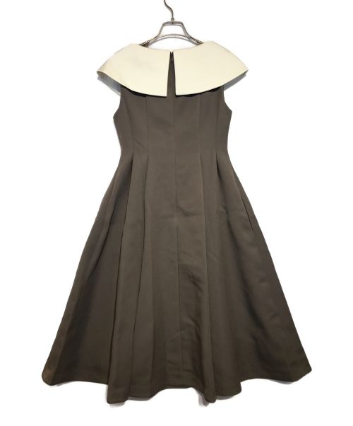 CELFORD（セルフォード）CELFORD (セルフォード) ホールドカラーフレアドレス ブラウン サイズ:38の古着・服飾アイテム