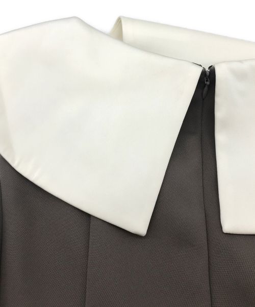 CELFORD（セルフォード）CELFORD (セルフォード) ホールドカラーフレアドレス ブラウン サイズ:38の古着・服飾アイテム