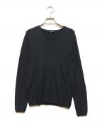 GUCCIグッチ）の古着「シルク混Vネックニット」｜ブラック