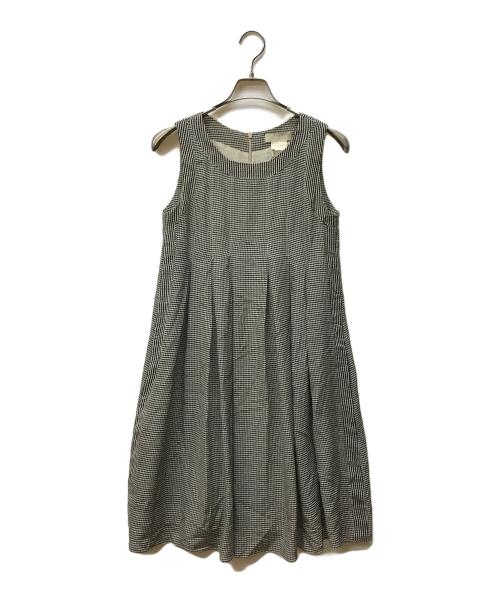 'S Max Mara（エスマックスマーラ）'S Max Mara (エスマックスマーラ) シルク千鳥格子ワンピース アイボリー サイズ:38の古着・服飾アイテム